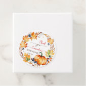 Wordt verliefd krans van pompoenbladeren bruidsdou bedankjes labels (In situ)