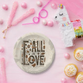 WORDT VERLIEFDER Retro herfst trouwerij feest Papieren Bordje (Feest)