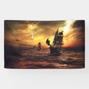 Wordt verzonden op Stormy Zee Spandoek