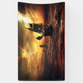 Wordt verzonden op Stormy Zee Spandoek (Verticaal)