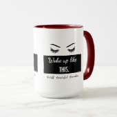 Wordt wakker als deze wimpers mok in 5 kleuren (Voorkant rechts)