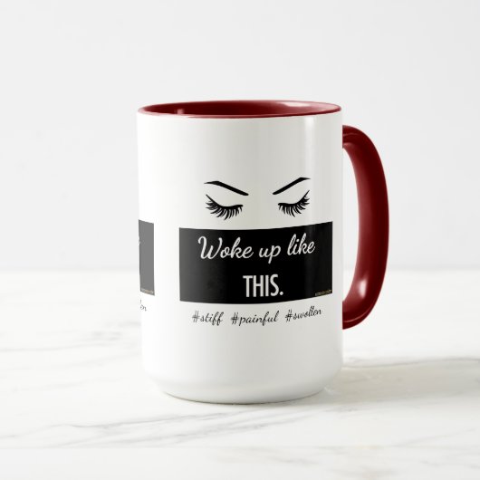 Wordt wakker als deze wimpers mok in 5 kleuren (Voorkant rechts)