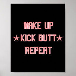 Wordt Wakker Kopstoot Herhaal Leuk Cool Motiverend Poster