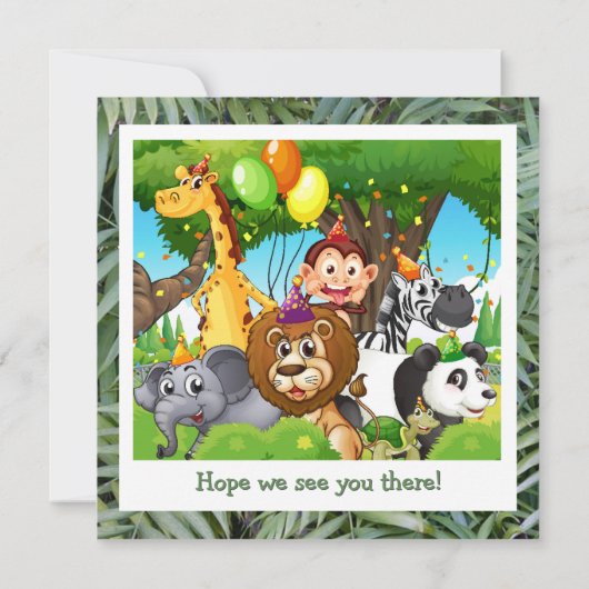 Wordt wild! Aangepaste kinder jungle verjaardagsui Kaart (Achterkant)