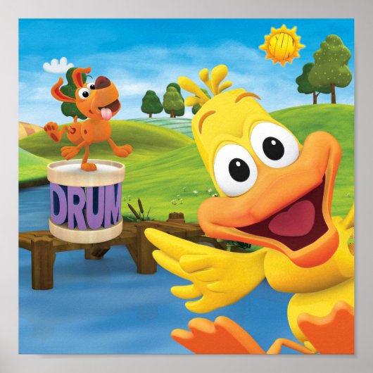 WordWorld Dancing Dog en Duck Poster (Voorkant)