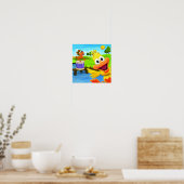 WordWorld Dansende Hond en Eend Poster (Keuken)