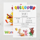 WordWorld Party uitnodigen Kaart (Voorkant / Achterkant)