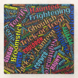 Wordy Halloween Glazen Onderzetter