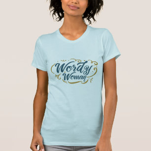 Wordy Woman (Jersey, blauw) T-shirt