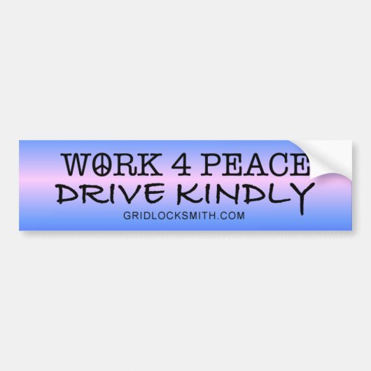 WORK4PEACE-DK BUMPERSTICKER (Voorkant)
