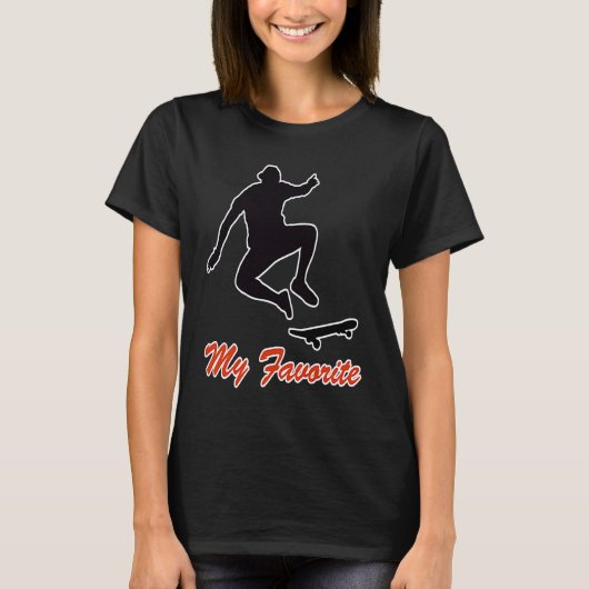 Work and life balance Favourite hobby skateboardin T-shirt (Voorkant)