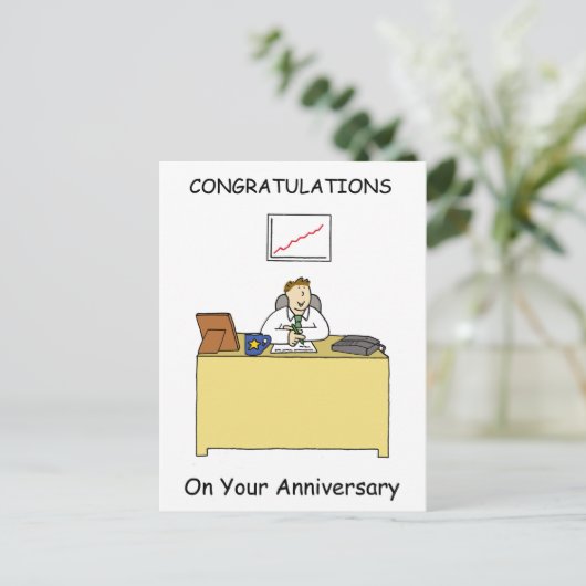 Work Anniversary Congratulations for Male Briefkaart (Staand voorkant)