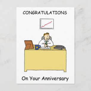 Work Anniversary Congratulations for Male Briefkaart