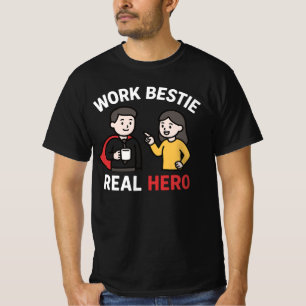 Work beste echte held Grappige kantoorgenegenheid T-shirt