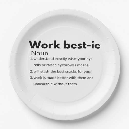Work Bestie Boxy Papieren Bordje (Voorkant)