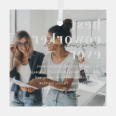 Work Bestie | Citaat- en fotocowerkerenkaart Glas Ornament (Achterkant)