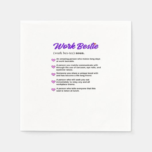 Work Bestie Definition Classic Viral Servet (Voorkant)