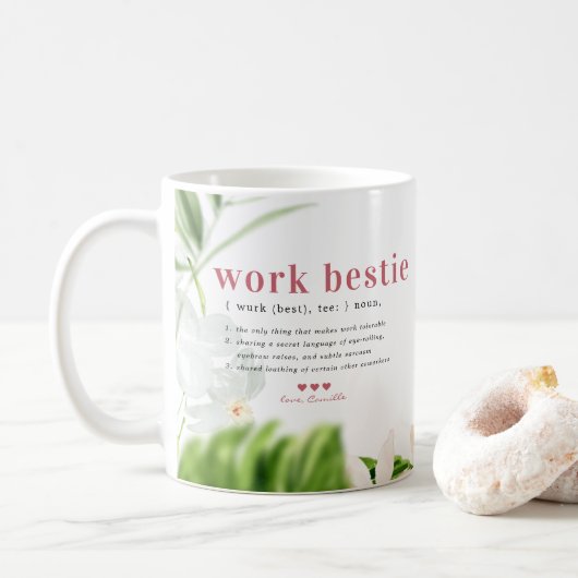 Work Bestie | Monogram Samenwerker Koffie-Mok Koffiemok (Met donut)