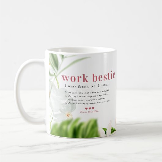 Work Bestie | Monogram Samenwerker Koffie-Mok Koffiemok (Links)