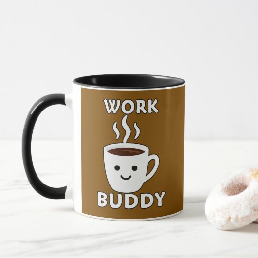 Work Buddy Coffee Cute Design – Office Humor Shirt Mok (Met donut)