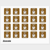 Work Buddy Coffee Cute Design – Office Humor Shirt Vierkante Sticker (Vel)