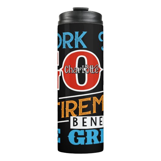 Work For God Great Benefits Thermosbeker (Voorkant)