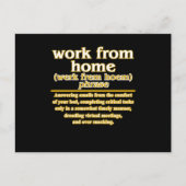 Work From Home Definition Employees Officer Worker Aankondigingskaart (Voorkant)