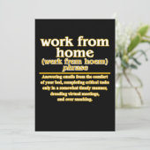 Work From Home Definition Employees Officer Worker Kaart (Staand voorkant)
