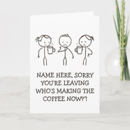Work Goodbye Gift leaving card coffee lover Kaart