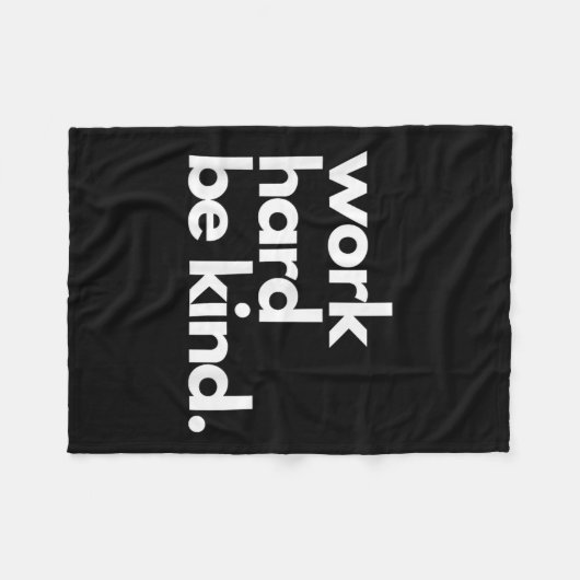 Work Hard Be Kind Insrational Motivational Workout Fleece Deken (Voorkant (Horizontaal))