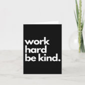 Work Hard Be Kind Insrational Motivational Workout Kaart (Voorkant)