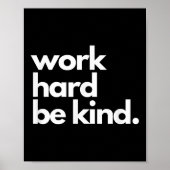 Work Hard Be Kind Insrational Motivational Workout Poster (Voorkant)