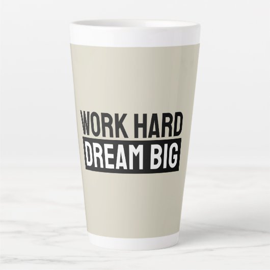 Work Hard Dream Big Motivational Inspirational Latte Mok (Voorkant)