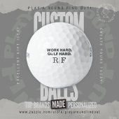 Work Hard Golf Hard Funny Typography Monogram Golfballen