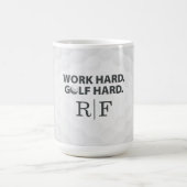 Work Hard Golf Hard Monogram Initial Retro Style Koffiemok (Center)