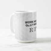 Work Hard Golf Hard Monogram Initial Retro Style Koffiemok (Voorkant links)