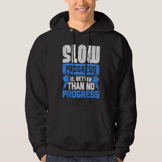 Work Hard Motivational Dedicated Gym Progress Exer Hoodie (Voorkant)