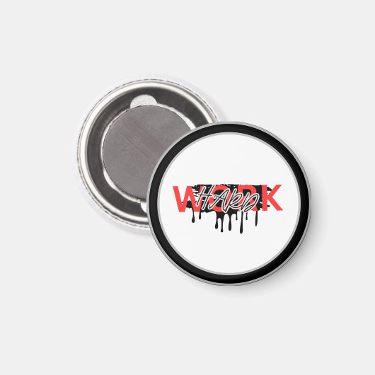 Work Hard Motivational  Magneet (Voorkant / Achterkant)