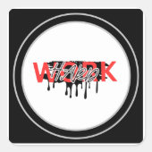 Work Hard Motivational Vierkante Sticker (Voorkant)