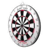 "WORK HARD PLAY HARD" Kantoor Game Room Black/Red Dartbord (Voorkant Rechts)