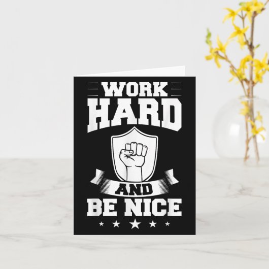 Work Hard Quotes Insration Motivational Saying  Kaart (Gele Bloem)