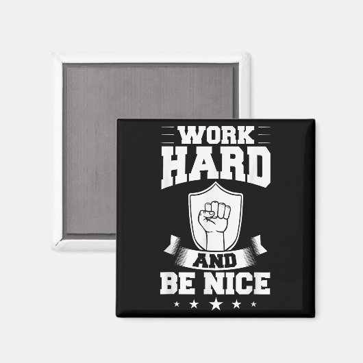 Work Hard Quotes Insration Motivational Saying  Magneet (Voorkant / Achterkant)