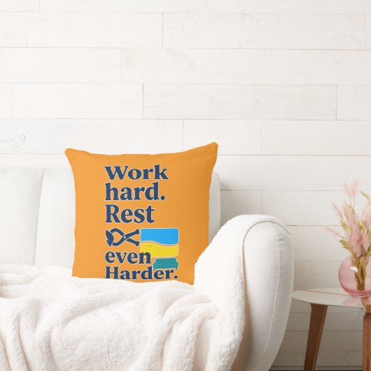 Work Hard Rest Even Harder Beach Lifestyle Design Kussen (Bank)