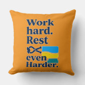 Work Hard Rest Even Harder Beach Lifestyle Design Kussen (Voorkant)