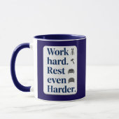 Work Hard Rest Even Harder Bold Typography Shirt Mok (Links)