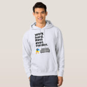 Work Hard Rest Even Harder Minimal Quote Design Hoodie (Voorkant volledig)