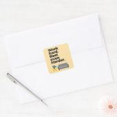 Work Hard Rest Even Harder Minimal Quote Design Vierkante Sticker (Envelop)
