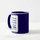 Work Hard Rest Even Harder Minimal Worker Design Mok (Voorkant links)
