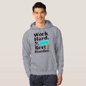 Work Hard Rest Harder Funny Lifestyle Shirt (Voorkant volledig)