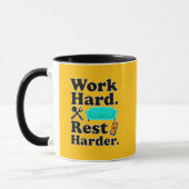 Work Hard Rest Harder Funny Lifestyle Shirt Mok (Links)